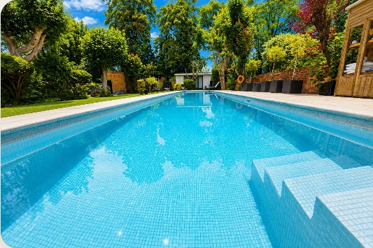 Luxury tiled swimming pool